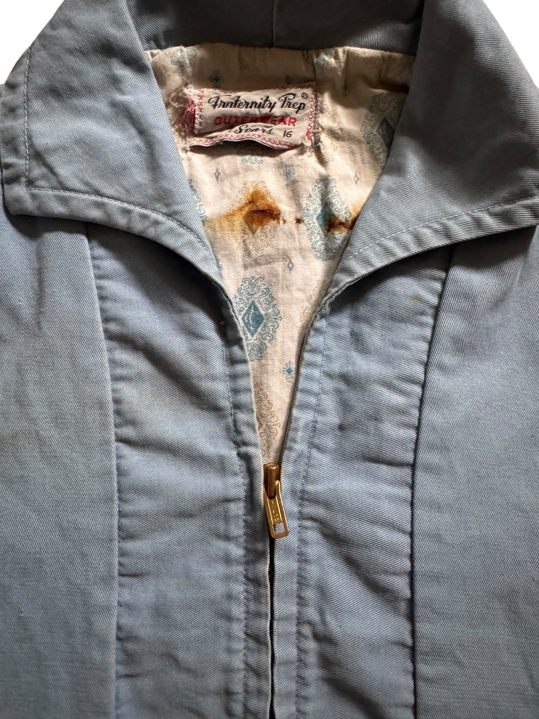 1950s Sears blue cotton flannel lined paneled jacket