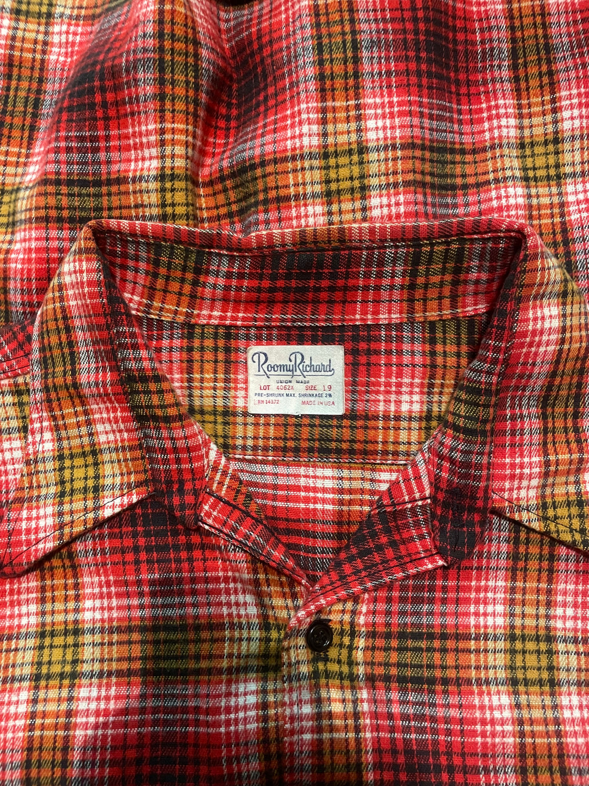 1970s Roomy Richard cotton flannel shirt