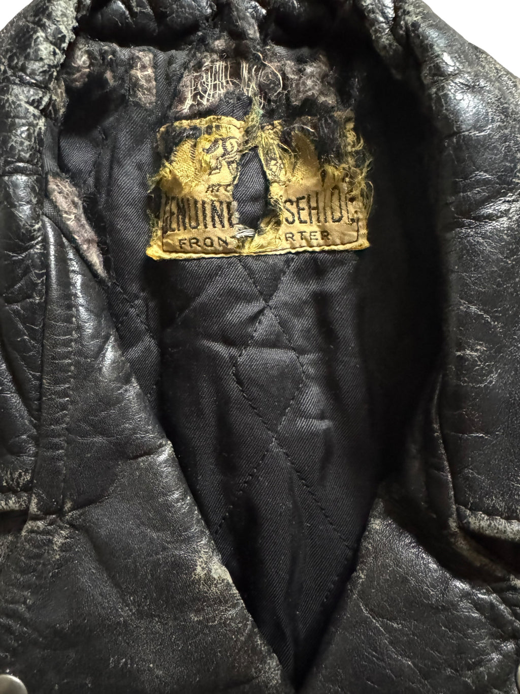 1950s 2-star epaulette horsehide motorcycle jacket