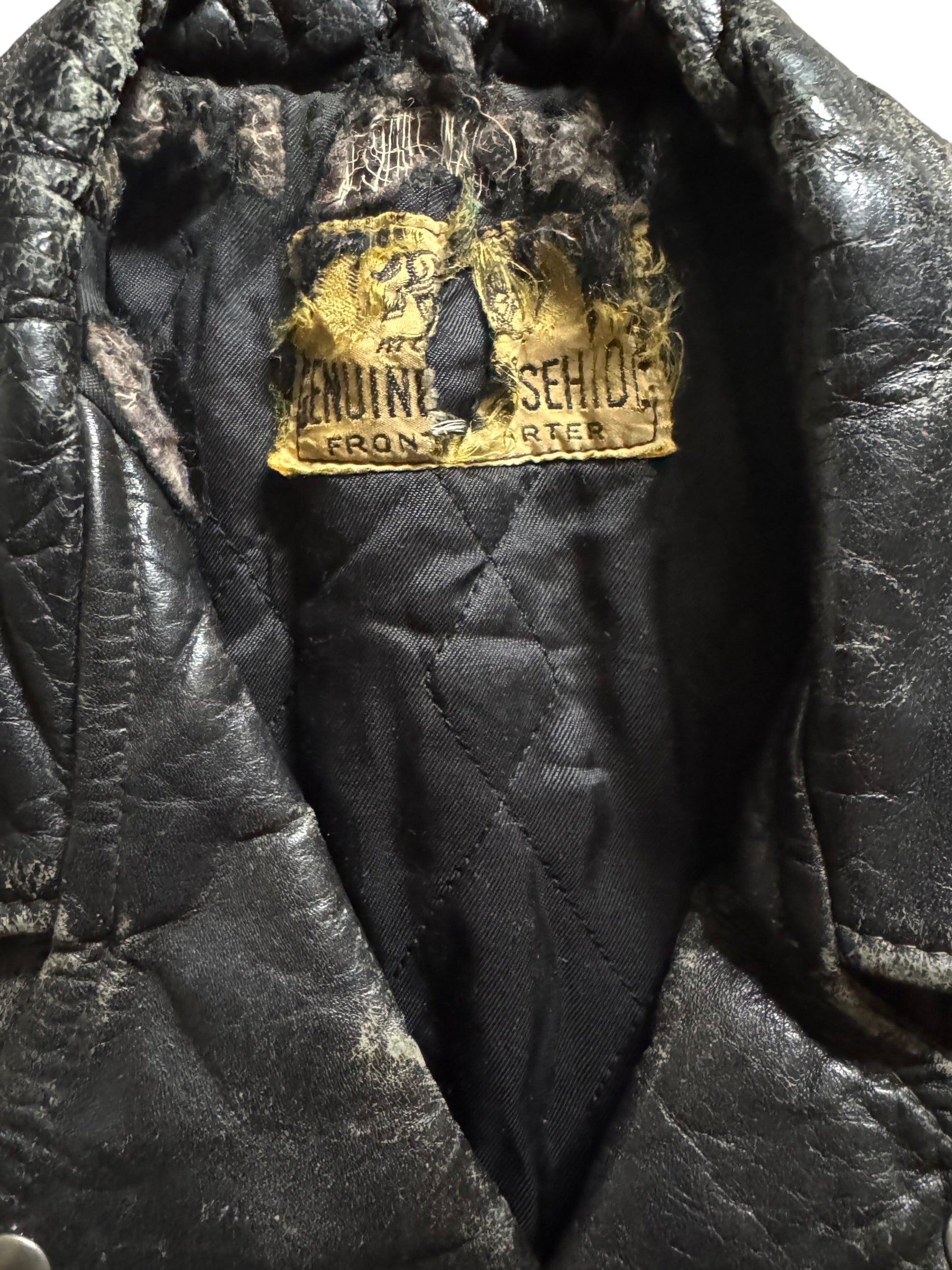 1950s 2-star epaulette horsehide motorcycle jacket
