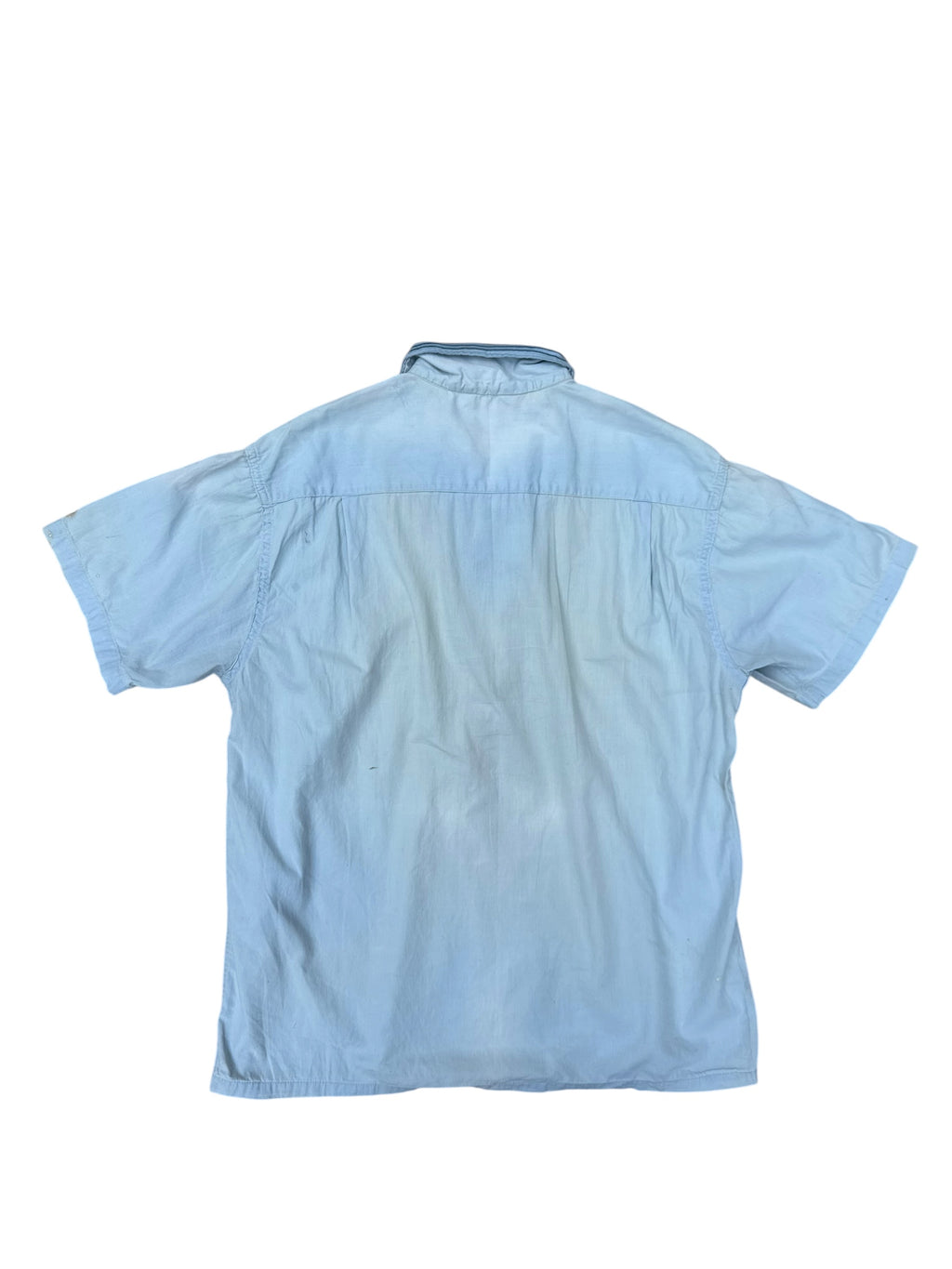 1950s Silk Touch cotton striped short sleeve loop collar shirt