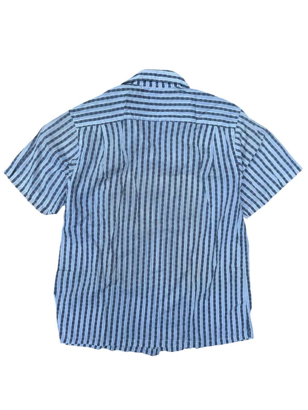 1960s geometric stripe cotton loop collar short sleeve shirt