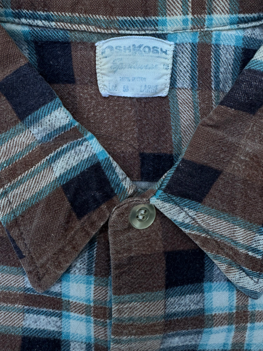 1960s OshKosh brown printed cotton flannel