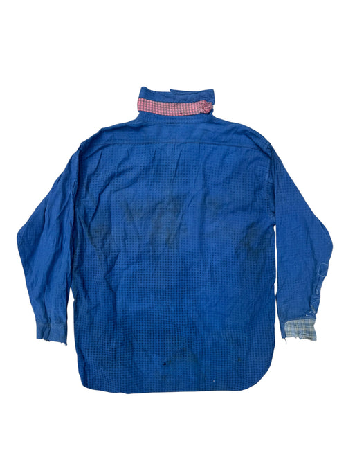1930s Big Jess blue plaid cotton flannel