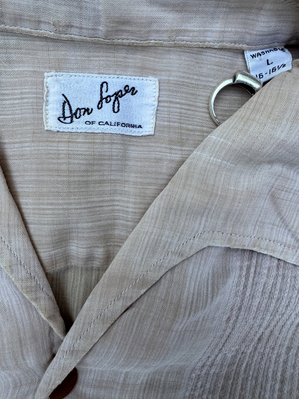 1950s Don Loper open collar short sleeve cotton shirt