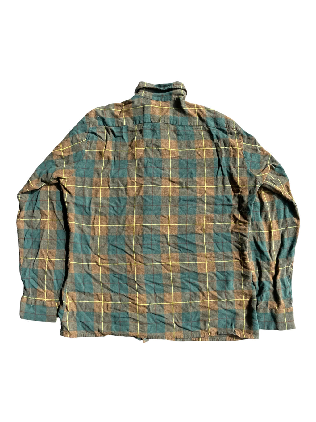 1950s Arrow Chevella plaid rayon loop collar shirt