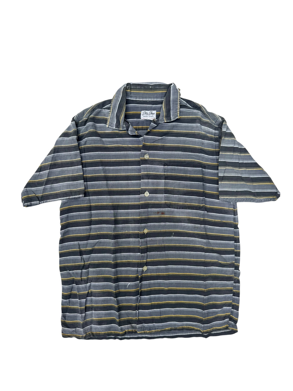 1950s Stay Shop black horizontal stripe short sleeve shirt