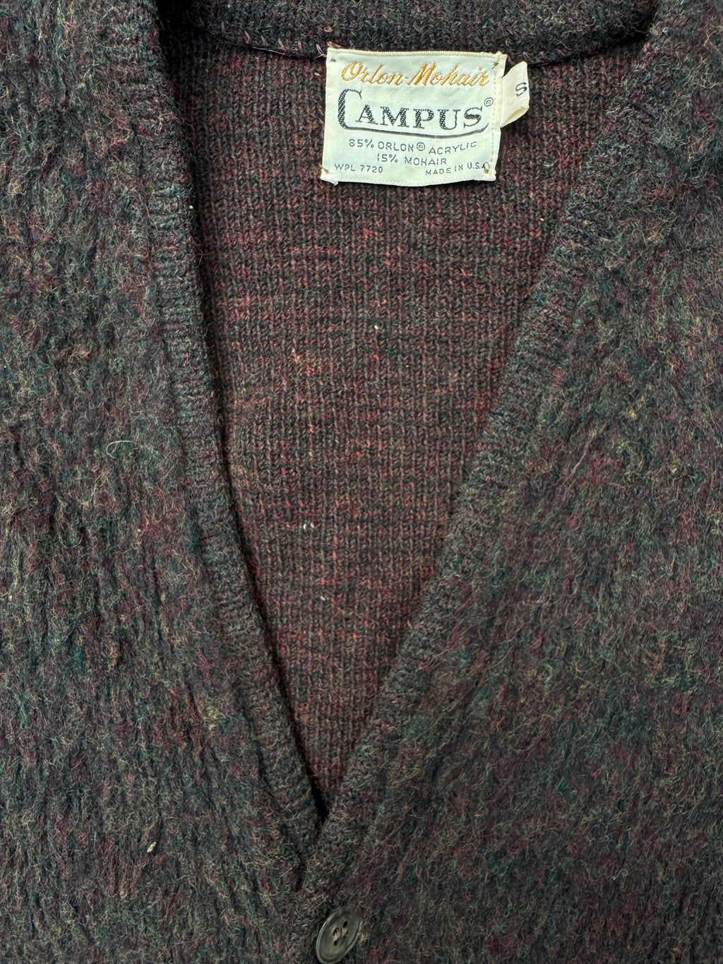 1960s Campus brown mohair cardigan