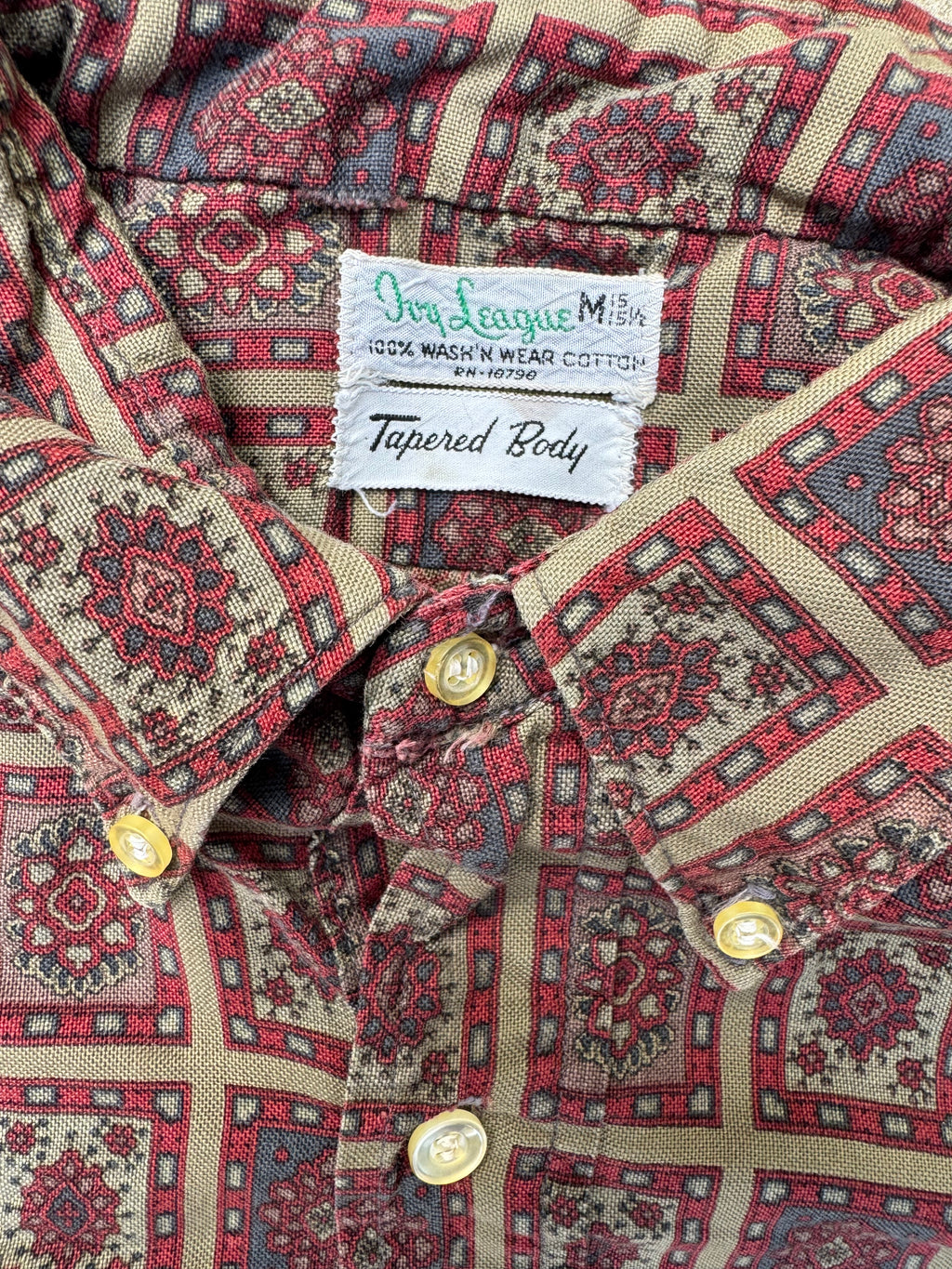 1960s Ivy League button down cotton shirt