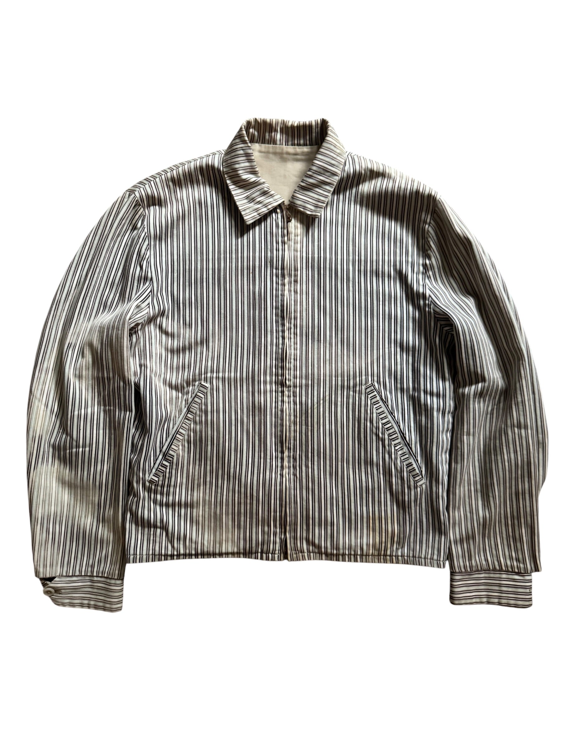 1950s Benkerts striped buckle back reversible cotton ricky jacket