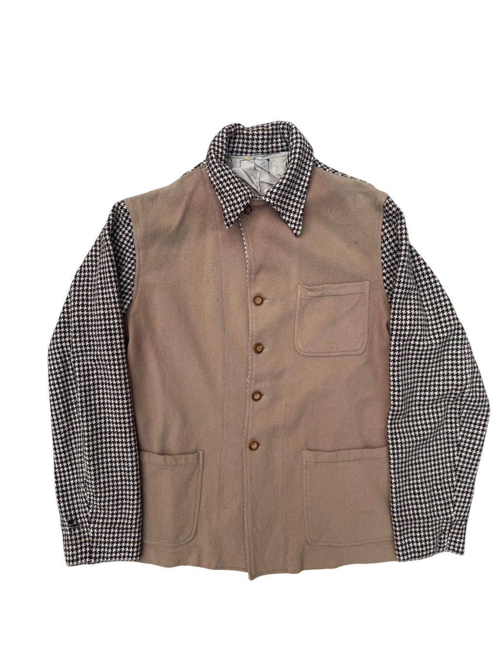 1940s wool houndstooth Hollywood jacket