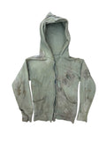 1950s trashed green split pocket cotton hoodie