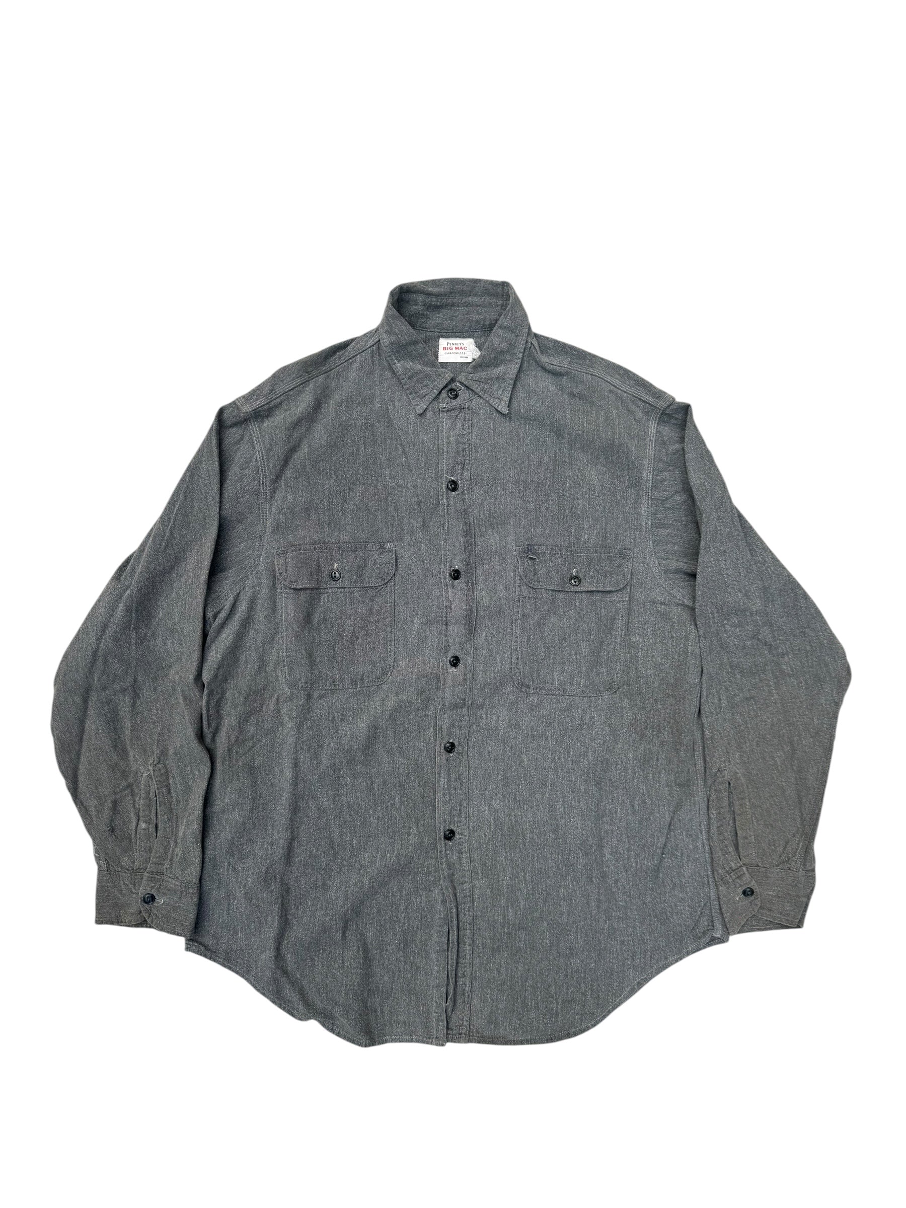 1950s Penneys Big Mac salt and pepper chambray shirt