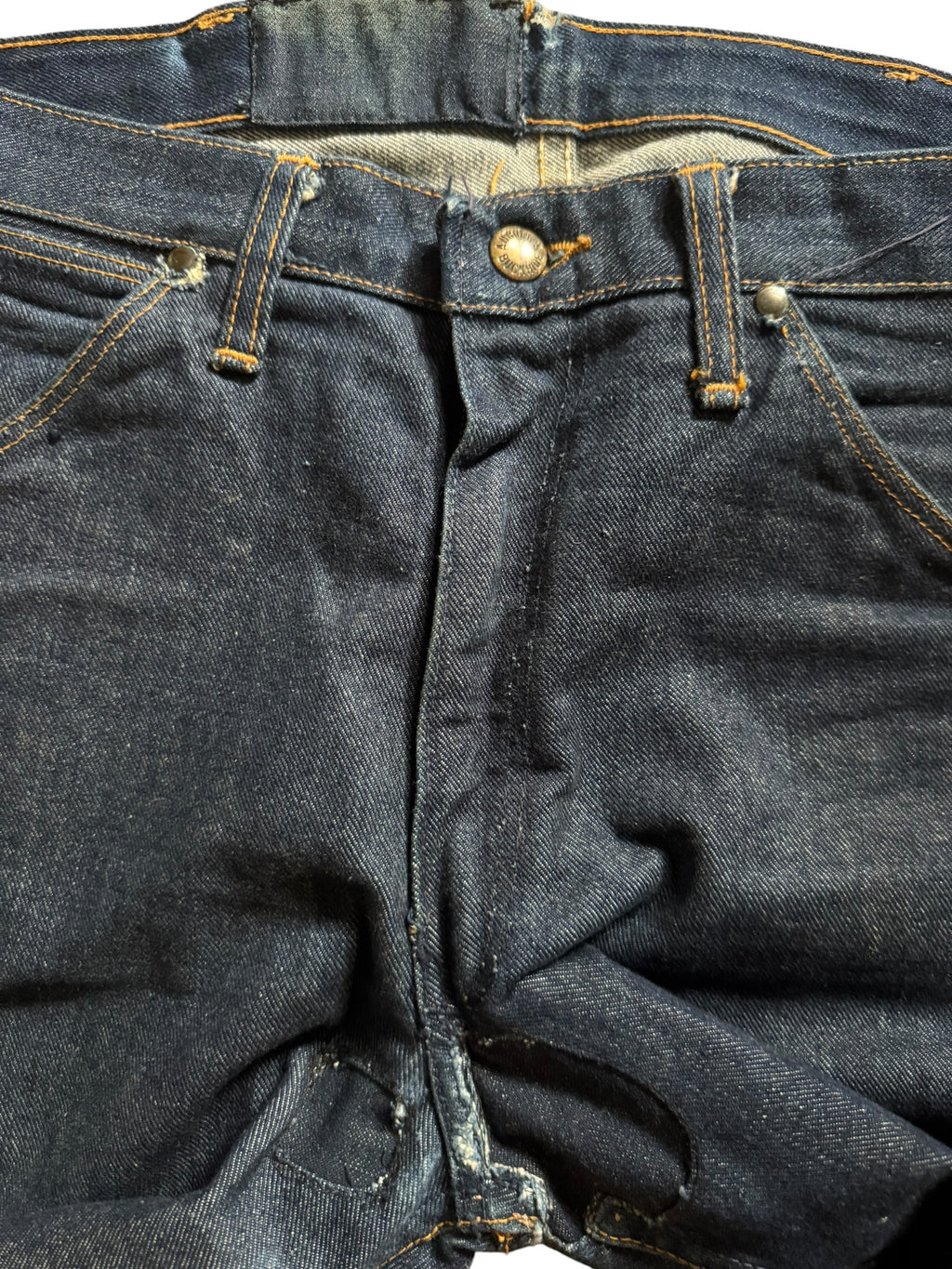 1950s Buckhide dark wash repaired denim jeans