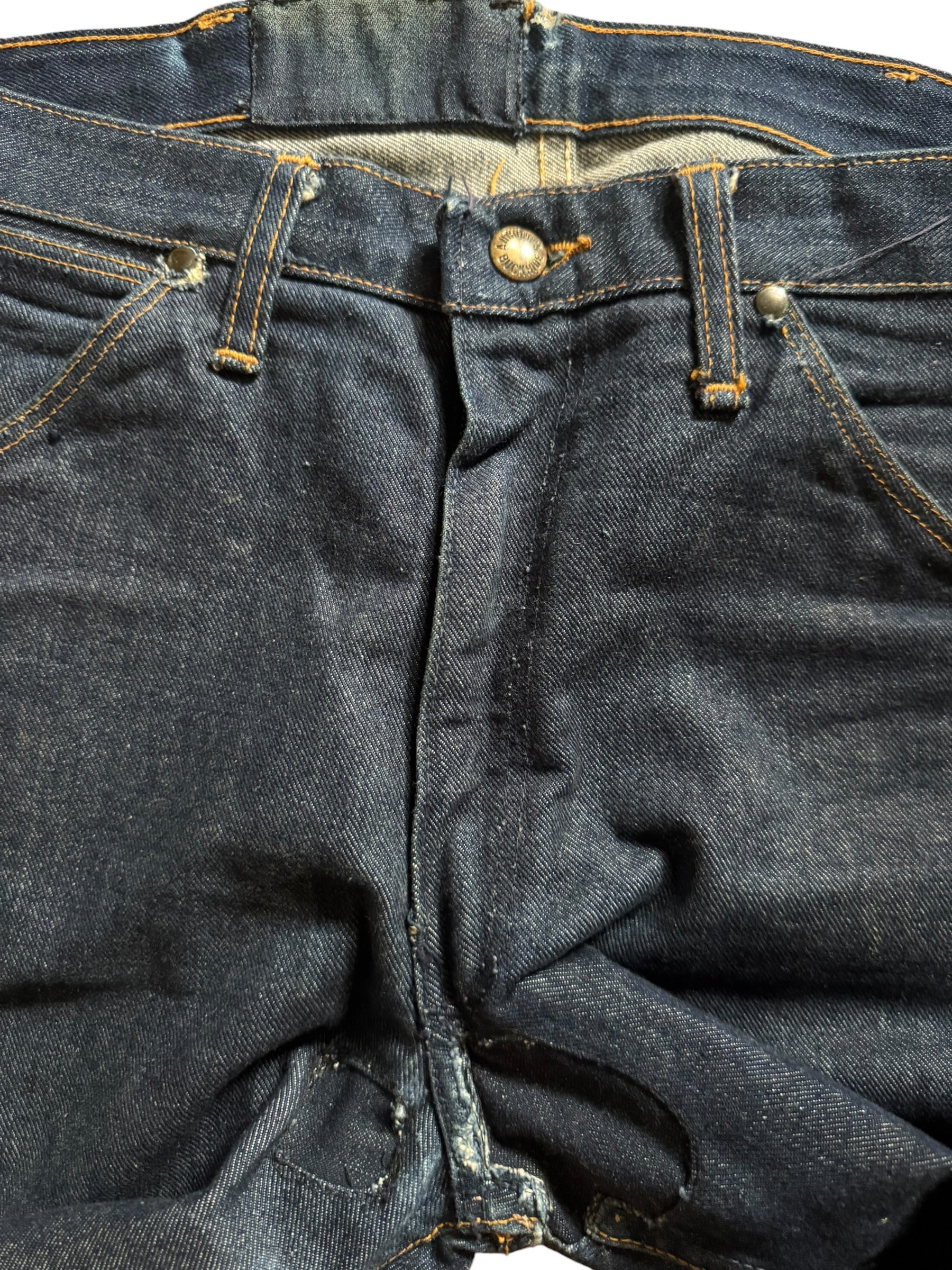 1950s Buckhide dark wash repaired denim jeans