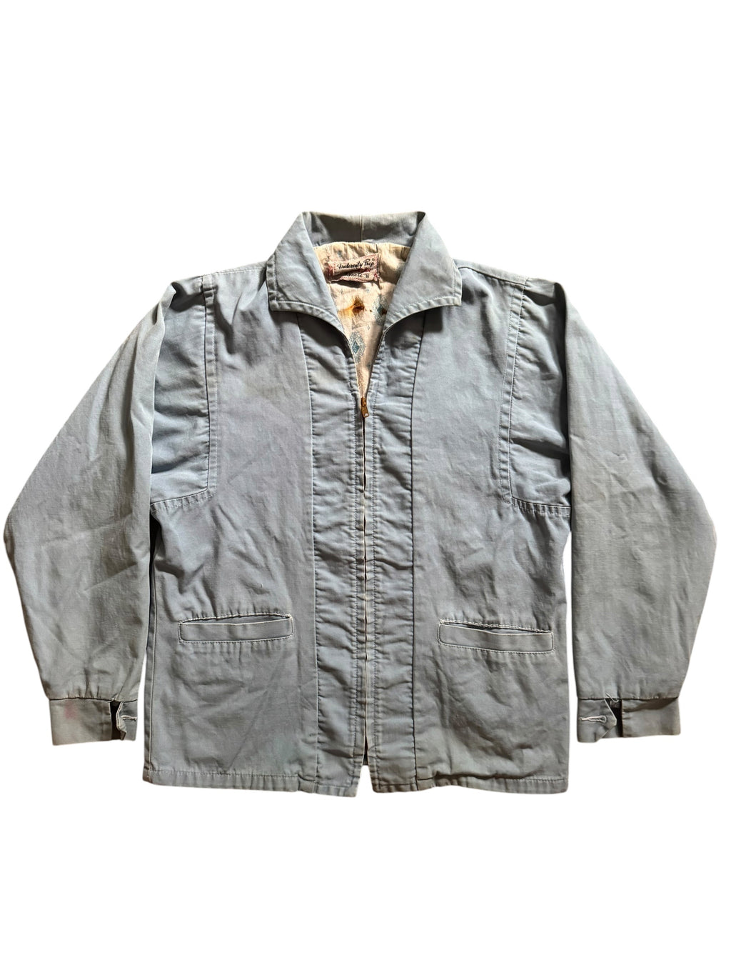 1950s Sears blue cotton flannel lined paneled jacket