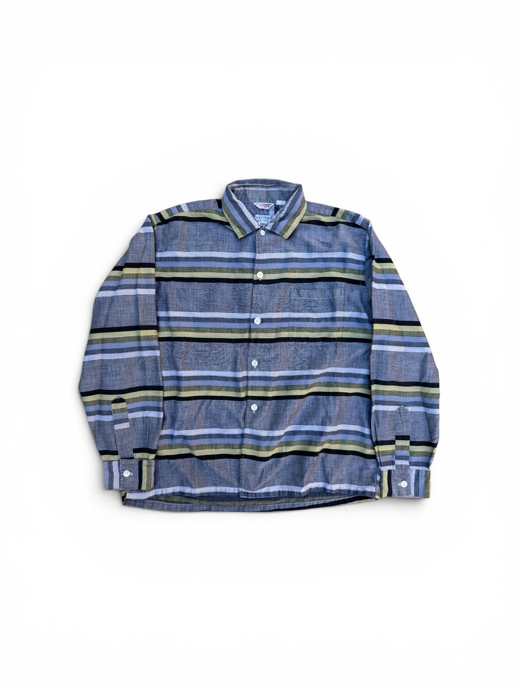 1950s Royal Court silk cotton horizontal stripe shirt