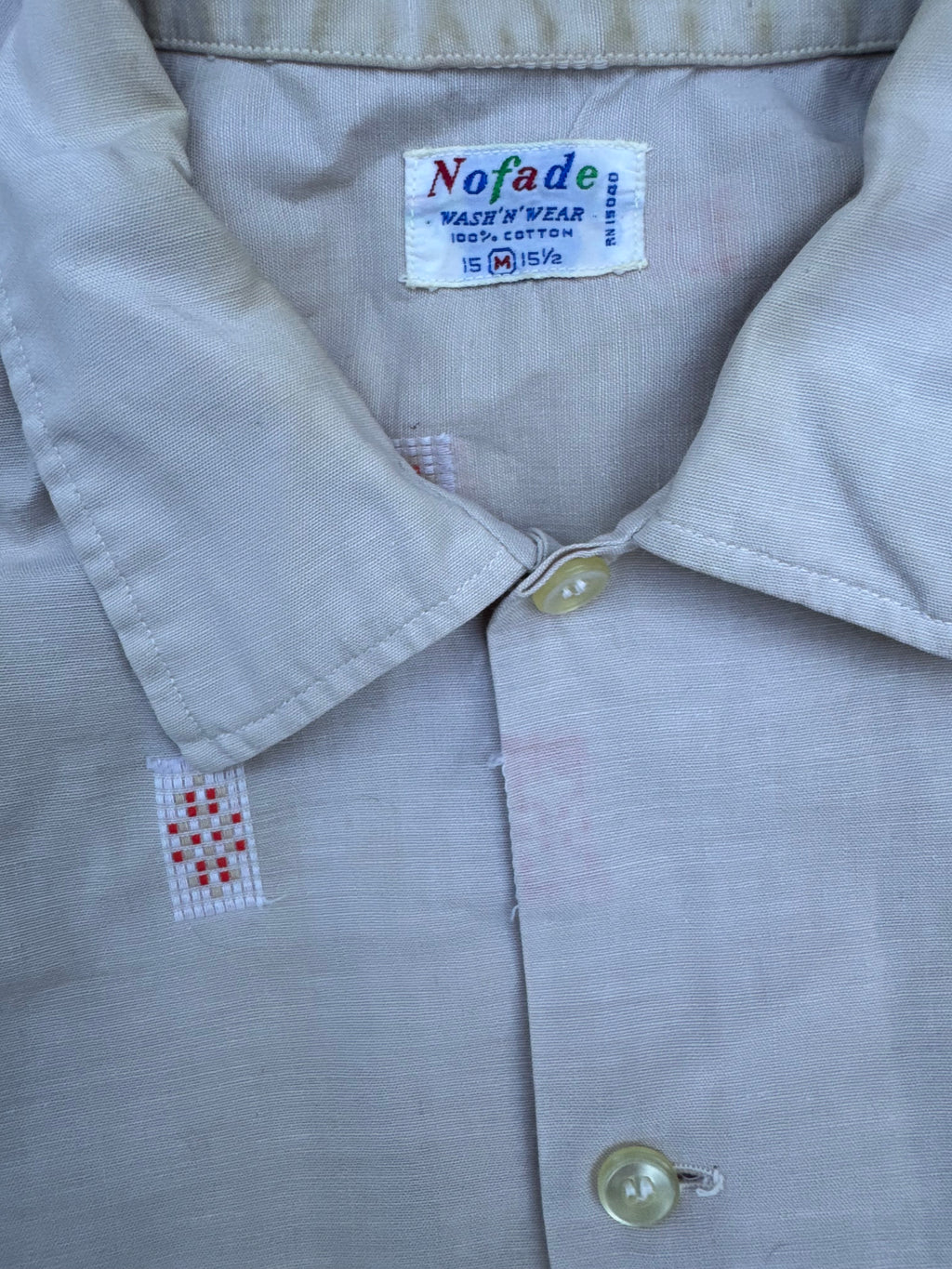1960s Nofade embroidered cotton button up shirt