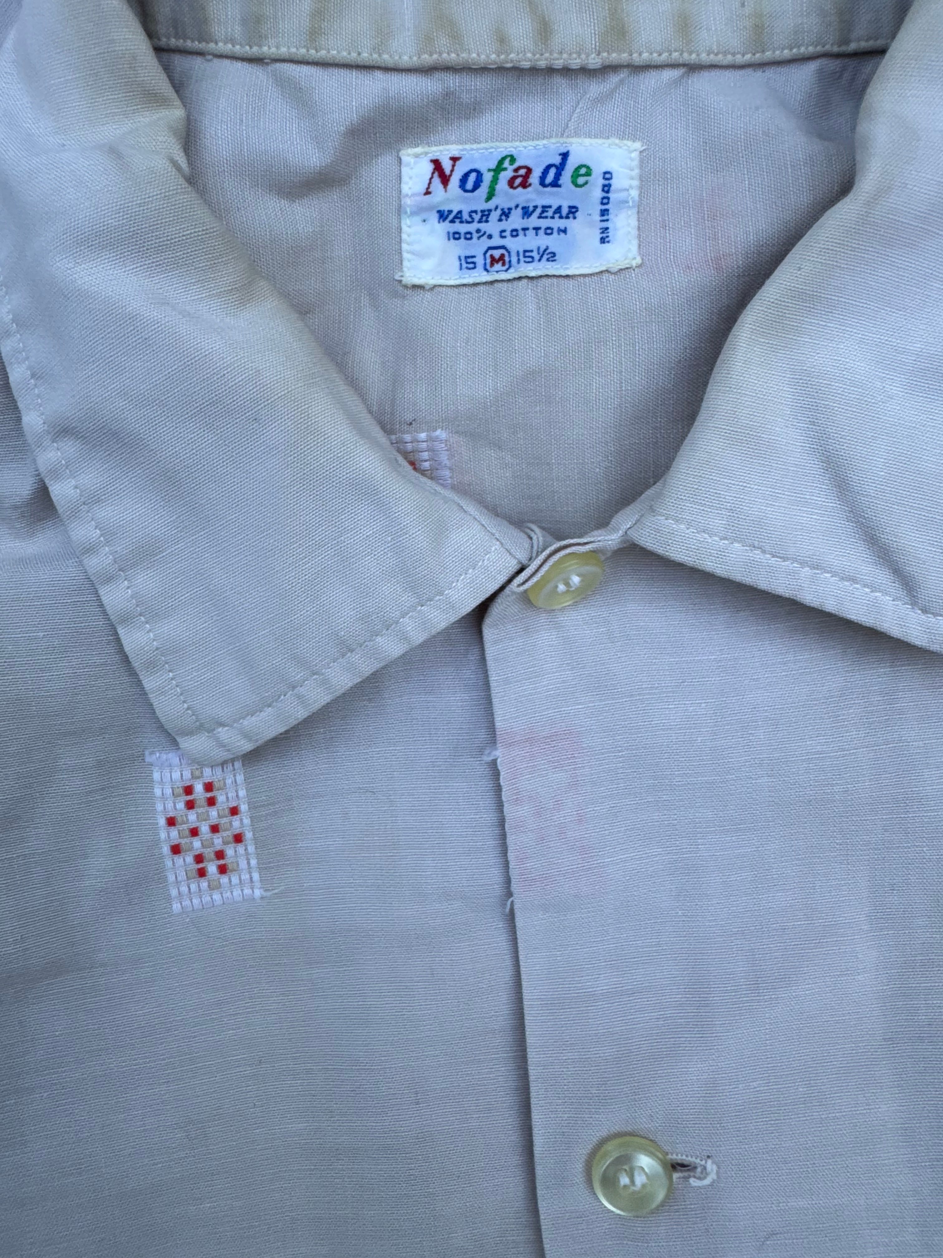 1960s Nofade embroidered cotton button up shirt