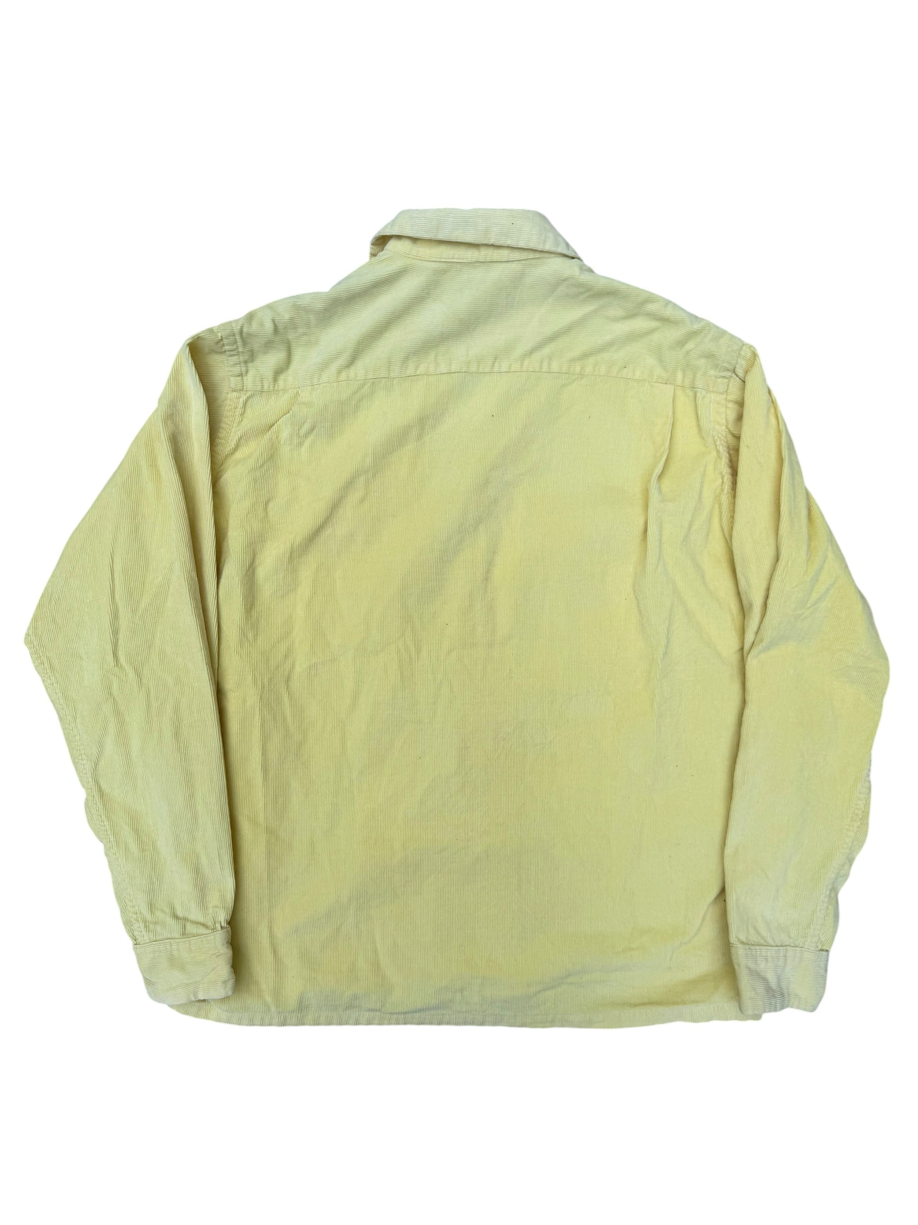1950s Towncraft De Luxe yellow corduroy loop collar shirt