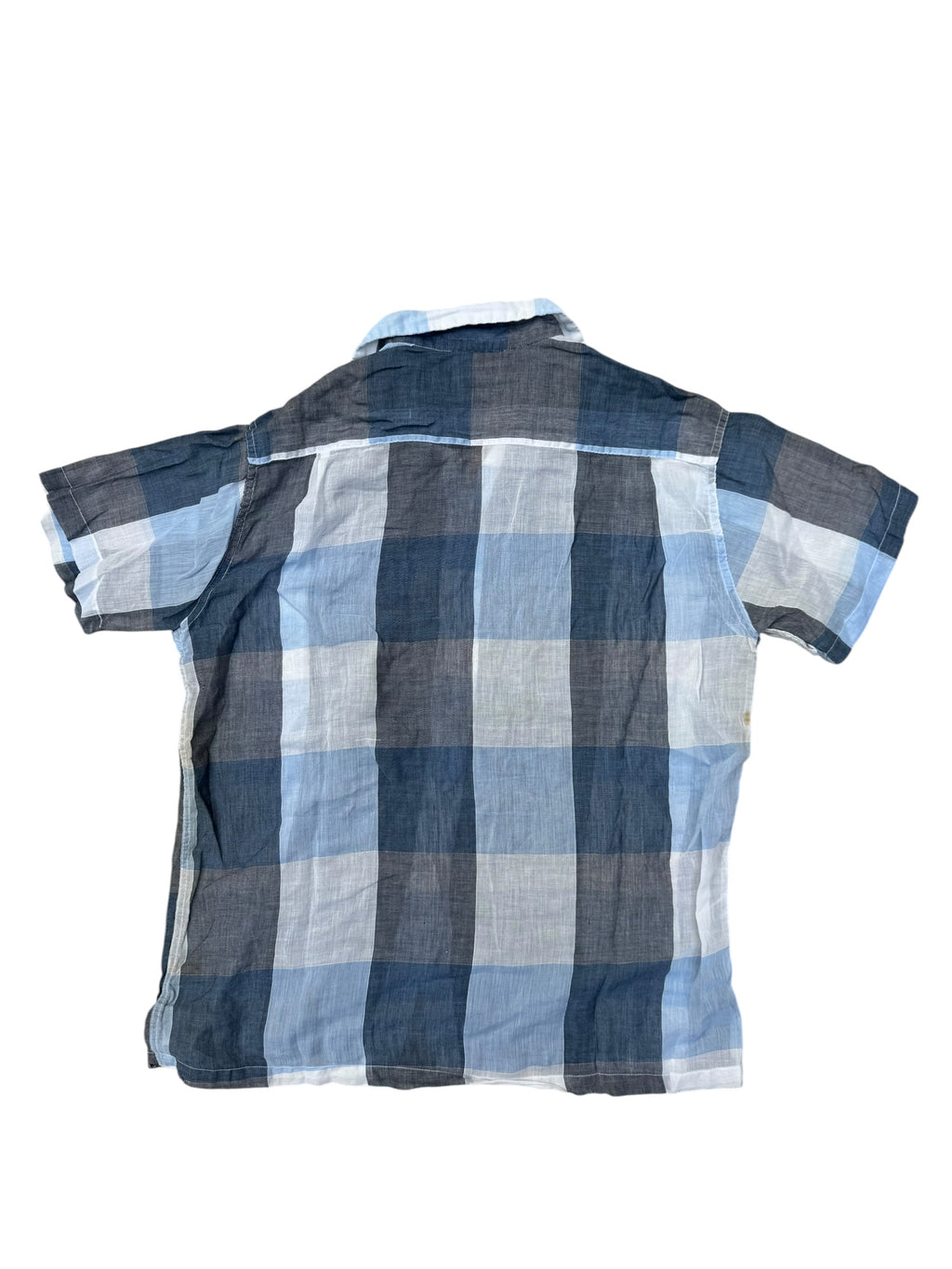 1950s Loopers plaid cotton short sleeve loop collar shirt