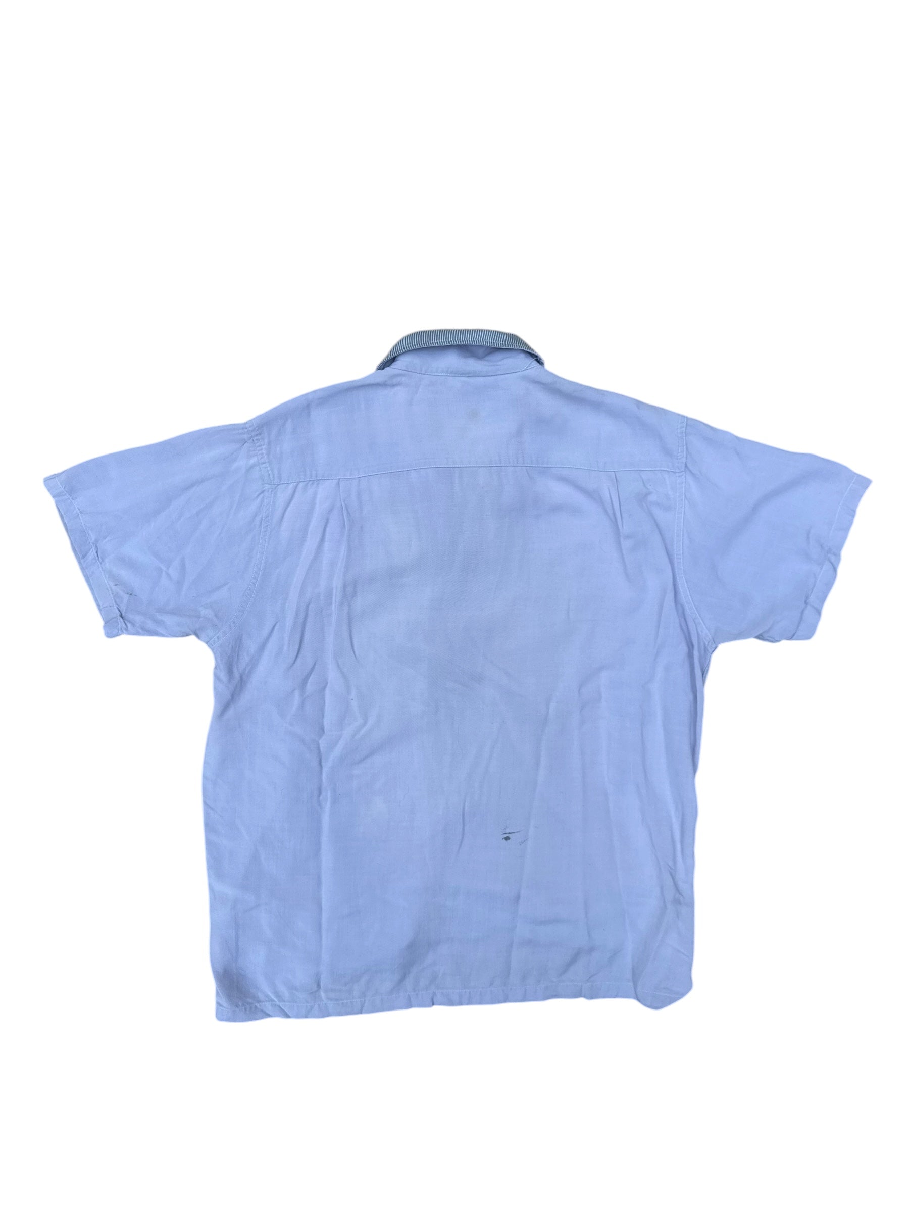 1950s Silk O Rama short sleeve loop collar rayon shirt