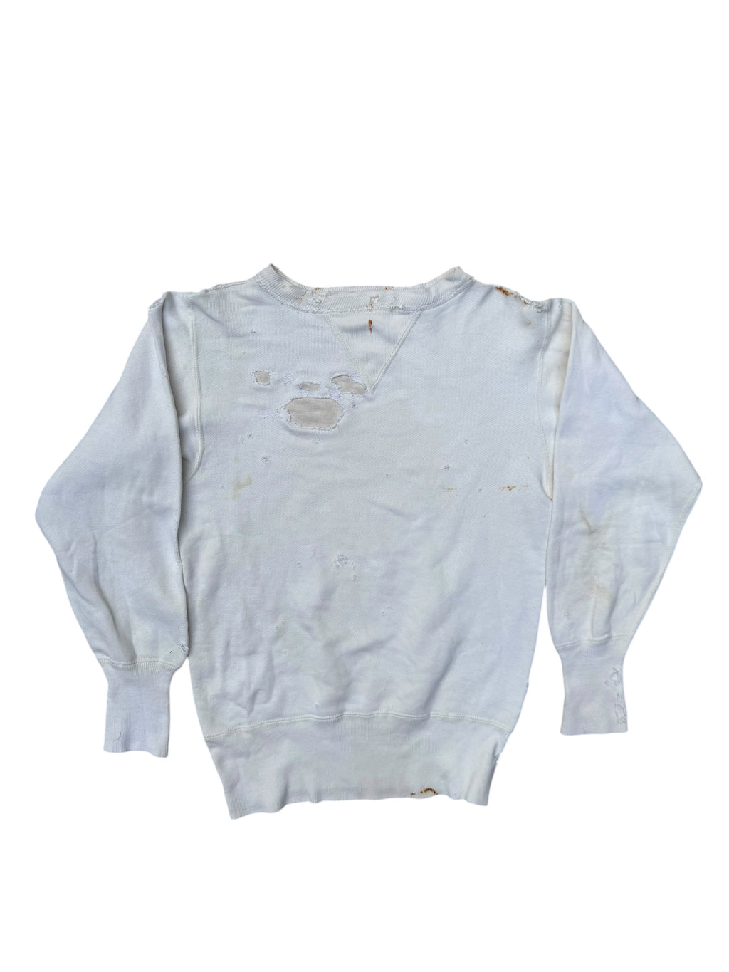 1930s J.C. Penney white cotton double v sweatshirt