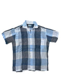 1950s Loopers plaid cotton short sleeve loop collar shirt