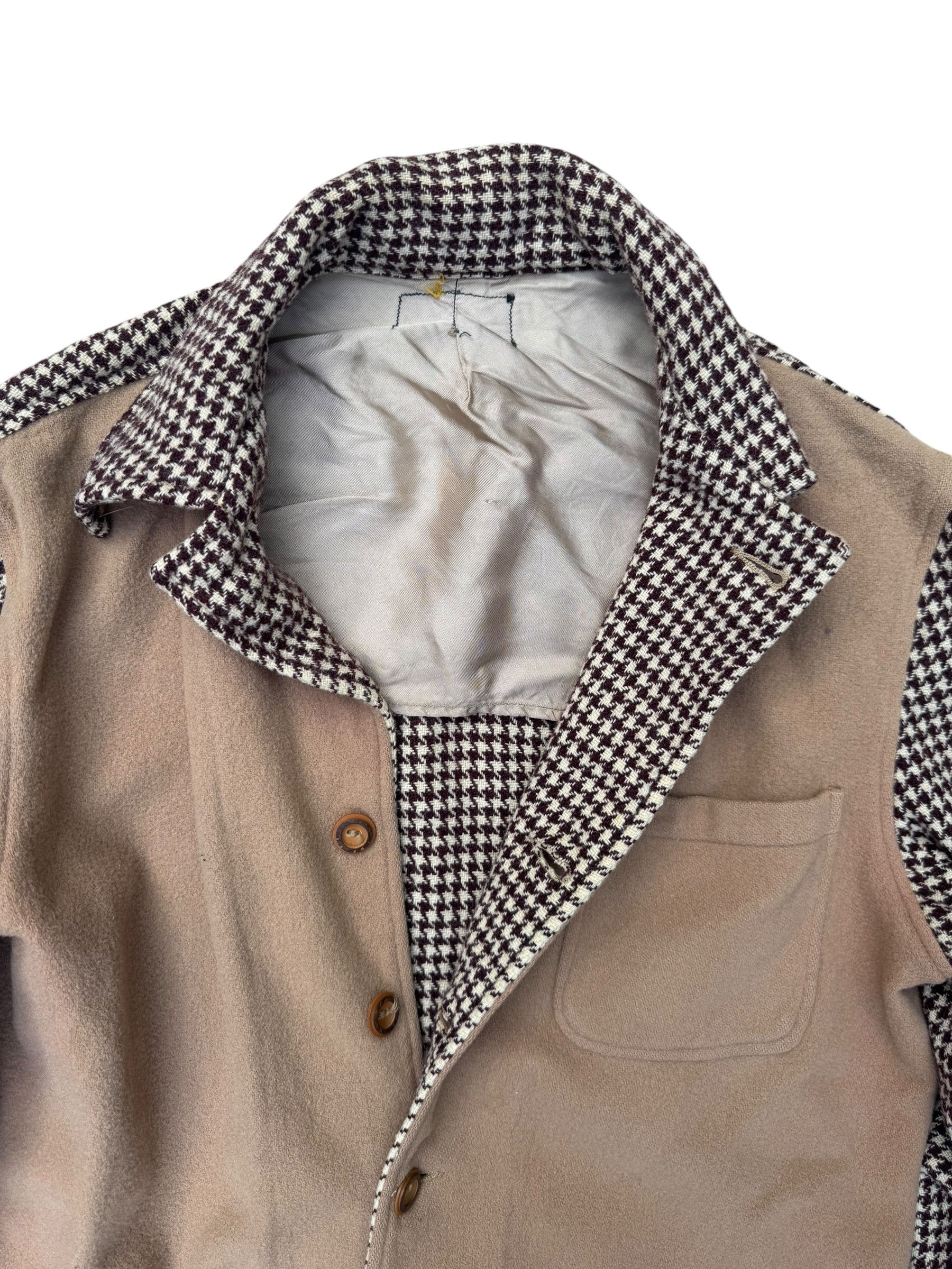 1940s wool houndstooth Hollywood jacket