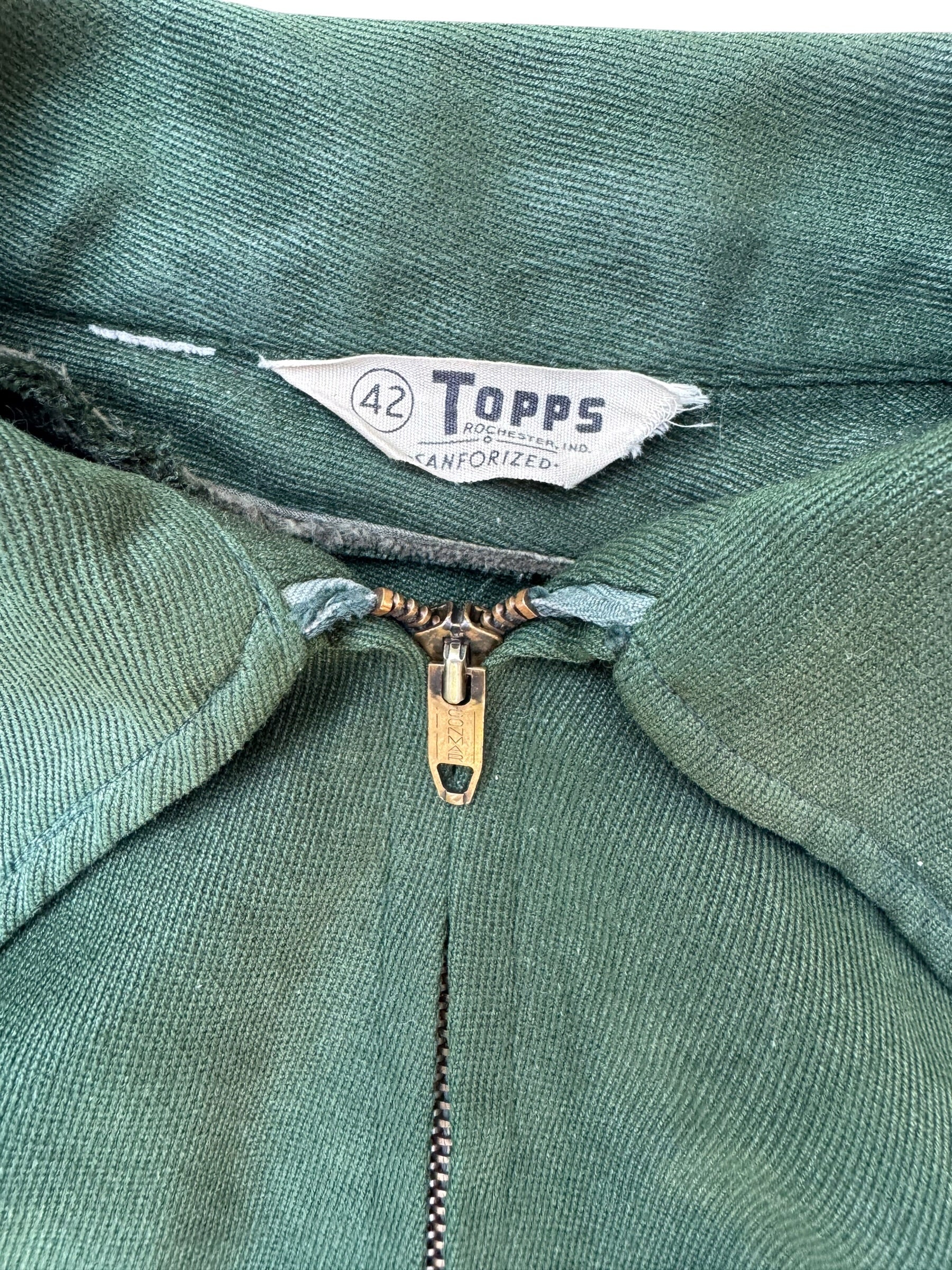 1950s Topps green chainstitch gabardine work jacket