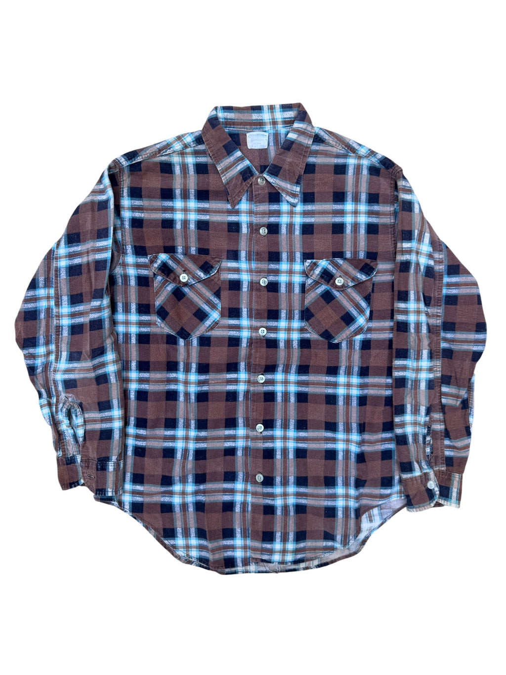 1960s OshKosh brown printed cotton flannel