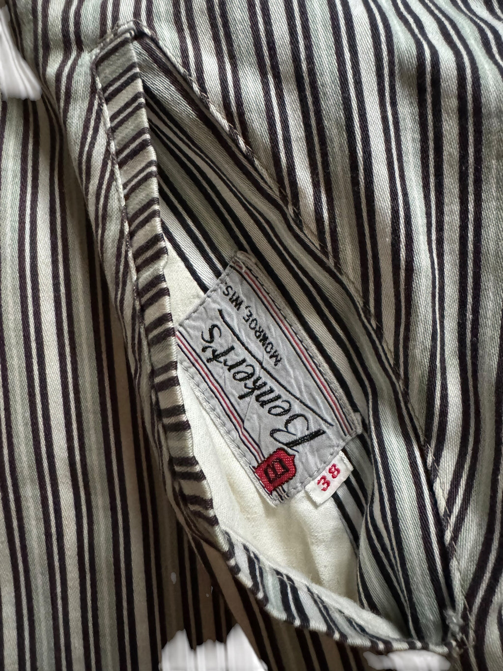1950s Benkerts striped buckle back reversible cotton ricky jacket